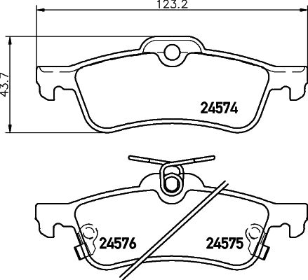 Комплект гальмівних накладок, дискове гальмо HELLA PAGID 8DB 355 013-461