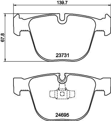 Комплект гальмівних накладок, дискове гальмо HELLA PAGID 8DB 355 014-141