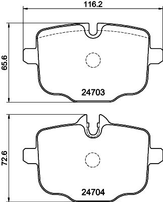 Комплект гальмівних накладок, дискове гальмо HELLA PAGID 8DB 355 014-361