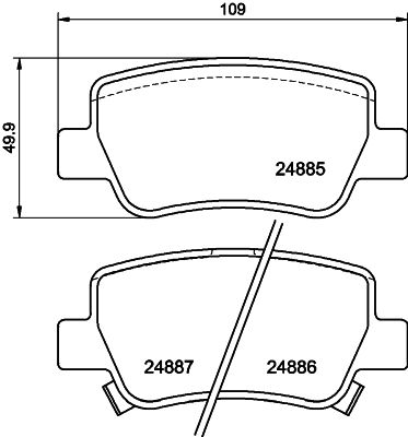 Комплект гальмівних накладок, дискове гальмо HELLA PAGID 8DB 355 014-641