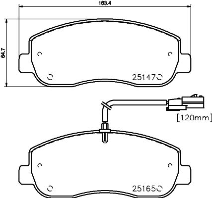 Комплект гальмівних накладок, дискове гальмо HELLA PAGID 8DB 355 015-291