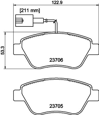 Brake Pad Set, disc brake HELLA PAGID 8DB 355 016-071