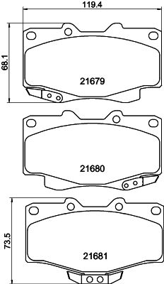 Комплект гальмівних накладок, дискове гальмо HELLA PAGID 8DB 355 016-401