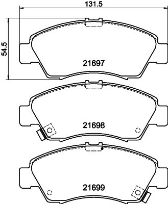 Комплект гальмівних накладок, дискове гальмо HELLA PAGID 8DB 355 016-521