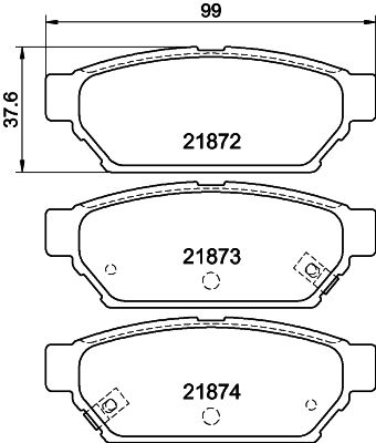 Комплект гальмівних накладок, дискове гальмо HELLA PAGID 8DB 355 016-701