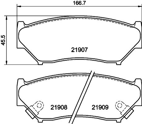 Комплект гальмівних накладок, дискове гальмо HELLA PAGID 8DB 355 016-911