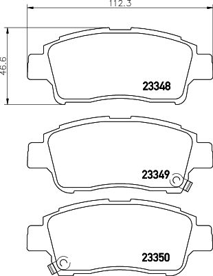 Stabdžių trinkelių rinkinys, diskinis stabdys HELLA PAGID 8DB 355 017-071