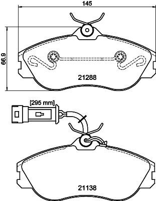 Комплект гальмівних накладок, дискове гальмо HELLA PAGID 8DB 355 017-911