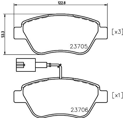 Комплект гальмівних накладок, дискове гальмо HELLA PAGID 8DB 355 018-821