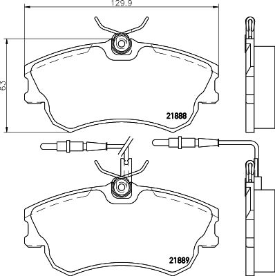 Комплект гальмівних накладок, дискове гальмо HELLA PAGID 8DB 355 019-261