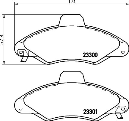 Комплект гальмівних накладок, дискове гальмо HELLA PAGID 8DB 355 019-291