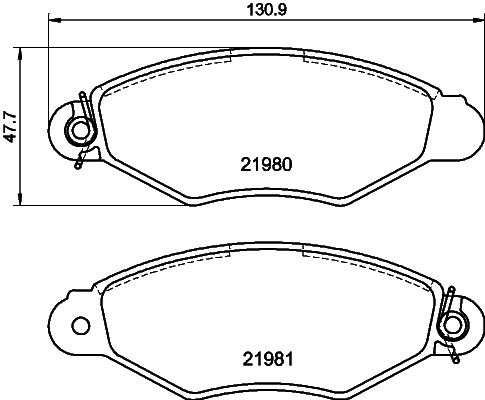 Комплект гальмівних накладок, дискове гальмо HELLA PAGID 8DB 355 019-301