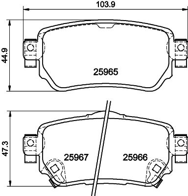 Комплект гальмівних накладок, дискове гальмо HELLA PAGID 8DB 355 021-491