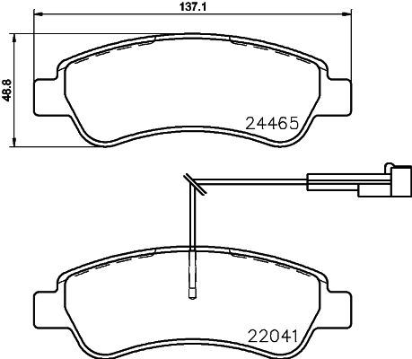 Stabdžių trinkelių rinkinys, diskinis stabdys HELLA PAGID 8DB 355 021-901