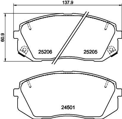 Brake Pad Set, disc brake HELLA PAGID 8DB 355 025-981