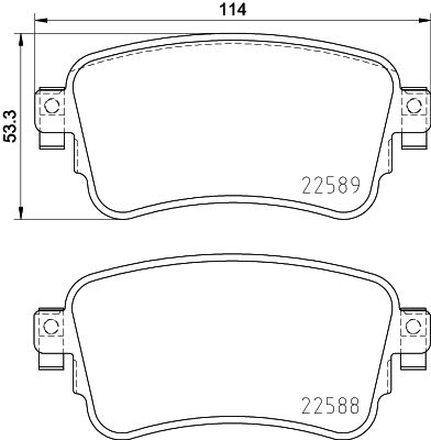 Brake Pad Set, disc brake HELLA PAGID 8DB 355 037-681