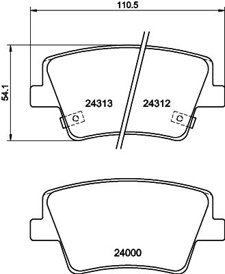 Комплект гальмівних накладок, дискове гальмо HELLA PAGID 8DB 355 040-041