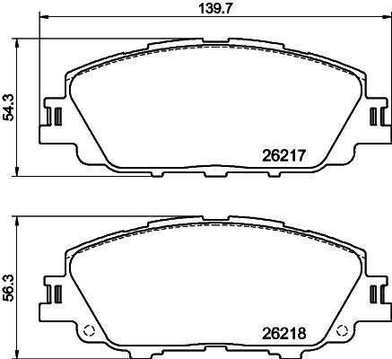 Комплект гальмівних накладок, дискове гальмо HELLA PAGID 8DB 355 040-411