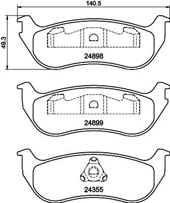 Комплект гальмівних накладок, дискове гальмо HELLA PAGID 8DB 355 040-451