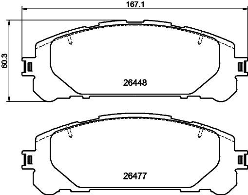 Stabdžių trinkelių rinkinys, diskinis stabdys HELLA PAGID 8DB 355 043-871