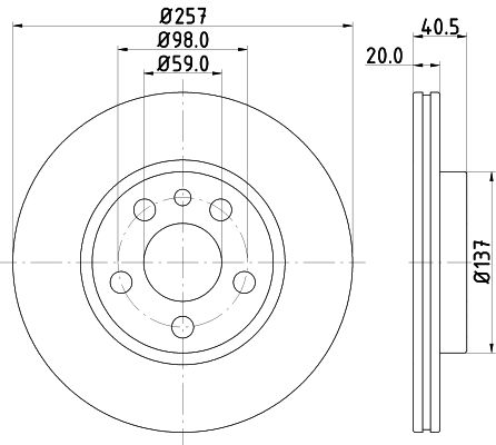 Brake Disc HELLA PAGID 8DD 355 105-621