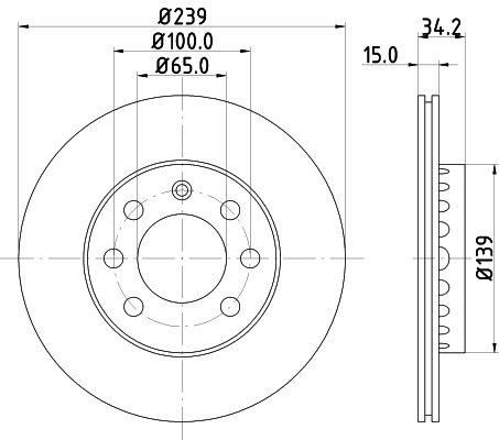 Brake Disc HELLA PAGID 8DD 355 107-581