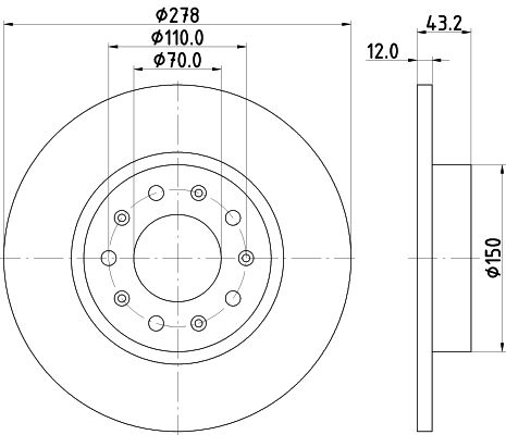 Brake Disc HELLA PAGID 8DD 355 116-671