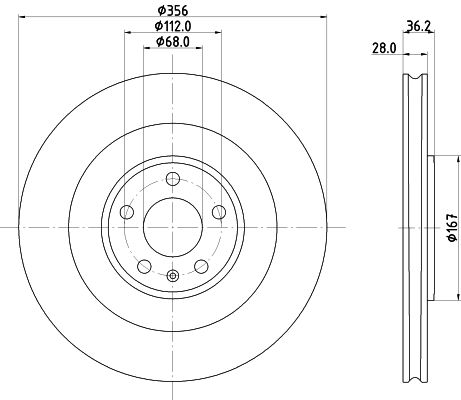 Гальмівний диск HELLA PAGID 8DD 355 134-851