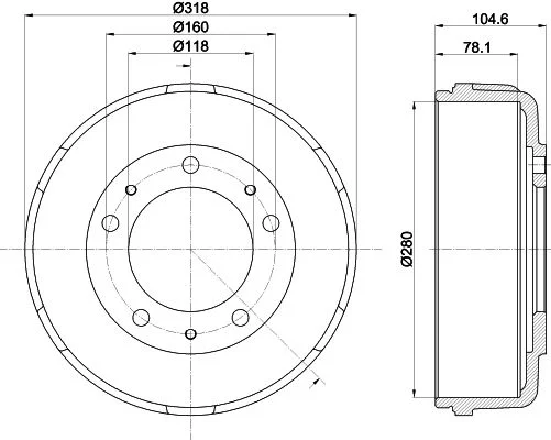 Гальмівний барабан HELLA PAGID 8DT 355 300-451