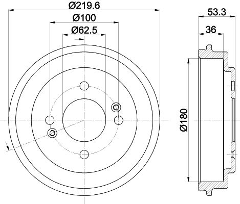 Гальмівний барабан HELLA PAGID 8DT 355 303-061