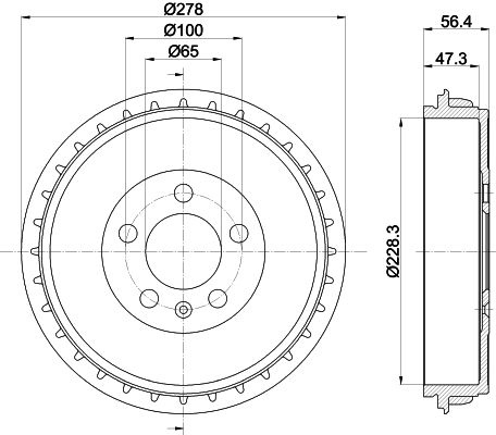 Stabdžių būgnas HELLA PAGID 8DT 355 303-251