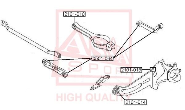 Mounting, control/trailing arm ASVA 2101-014