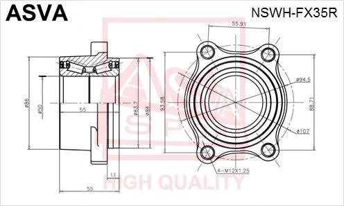 Маточина колеса ASVA NSWH-FX35R