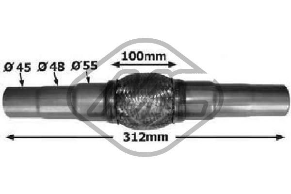 Flexible Pipe, exhaust system Metalcaucho 02045