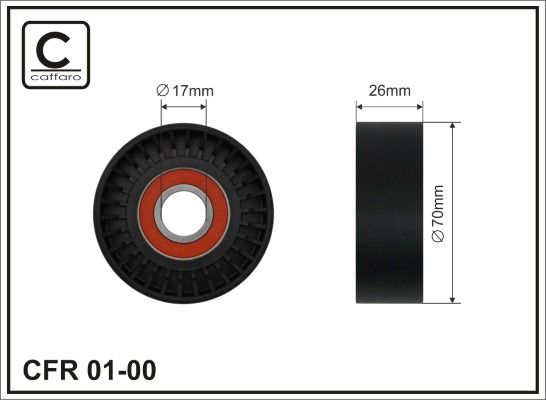 Tensioner Pulley, V-ribbed belt CAFFARO 01-00