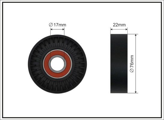 Deflection/Guide Pulley, V-ribbed belt CAFFARO 02-00