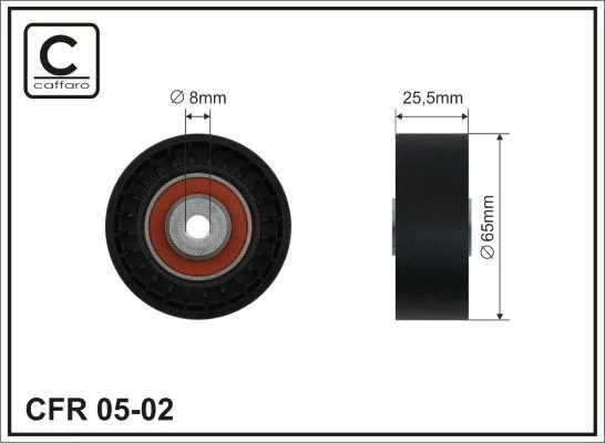 Deflection/Guide Pulley, V-ribbed belt CAFFARO 05-02