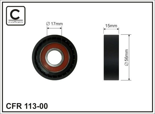 Deflection/Guide Pulley, V-ribbed belt CAFFARO 113-00