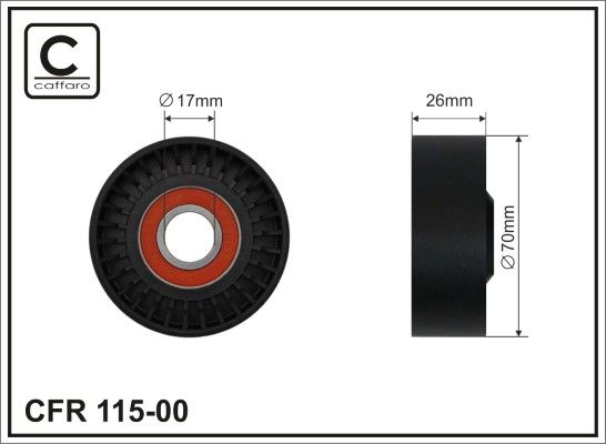 Deflection/Guide Pulley, V-ribbed belt CAFFARO 115-00