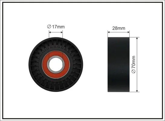 Deflection/Guide Pulley, V-ribbed belt CAFFARO 11-91