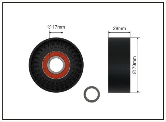 Deflection/Guide Pulley, V-ribbed belt CAFFARO 11-92