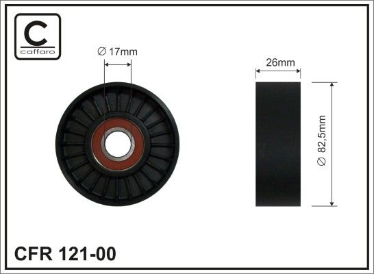 Tensioner Pulley, V-ribbed belt CAFFARO 121-00
