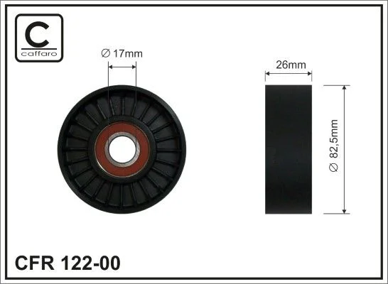 Deflection/Guide Pulley, V-ribbed belt CAFFARO 122-00