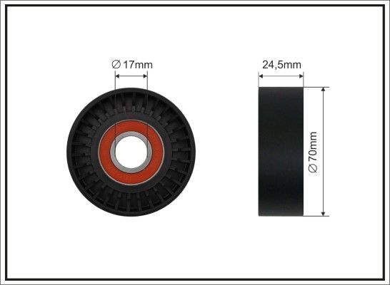 Tensioner Pulley, V-ribbed belt CAFFARO 136-00