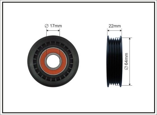 Deflection/Guide Pulley, V-ribbed belt CAFFARO 157-00