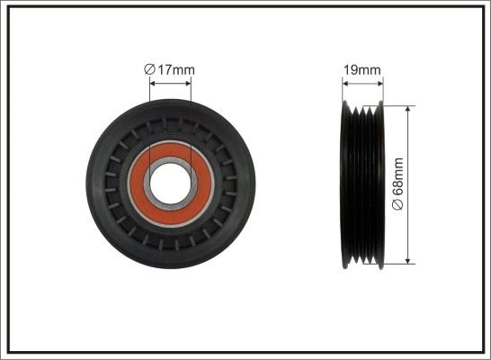 Deflection/Guide Pulley, V-ribbed belt CAFFARO 158-00