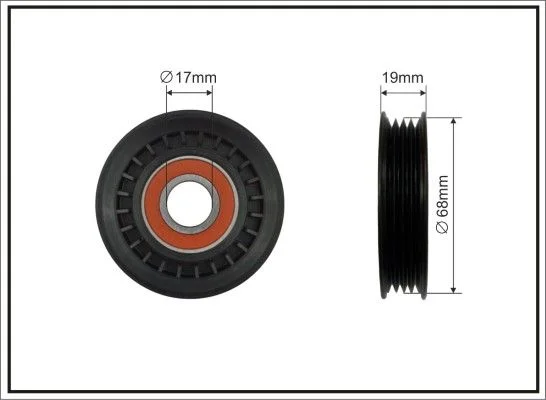 Deflection/Guide Pulley, V-ribbed belt CAFFARO 158-00