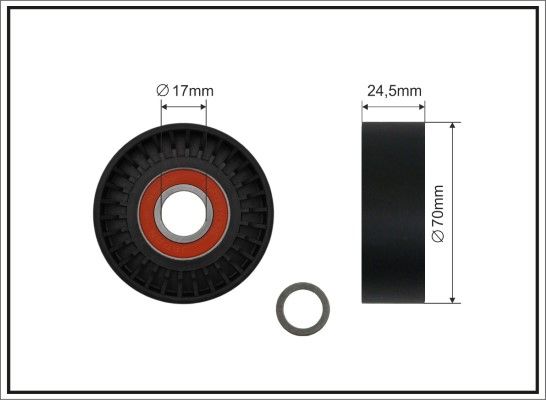 Tensioner Pulley, V-ribbed belt CAFFARO 16-90