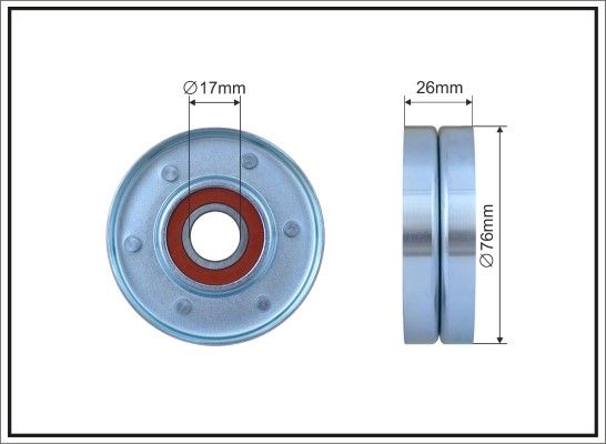 Tensioner Pulley, V-ribbed belt CAFFARO 169-00