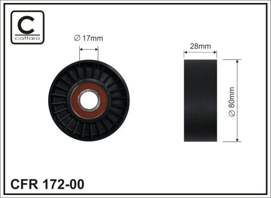 Deflection/Guide Pulley, V-ribbed belt CAFFARO 172-00